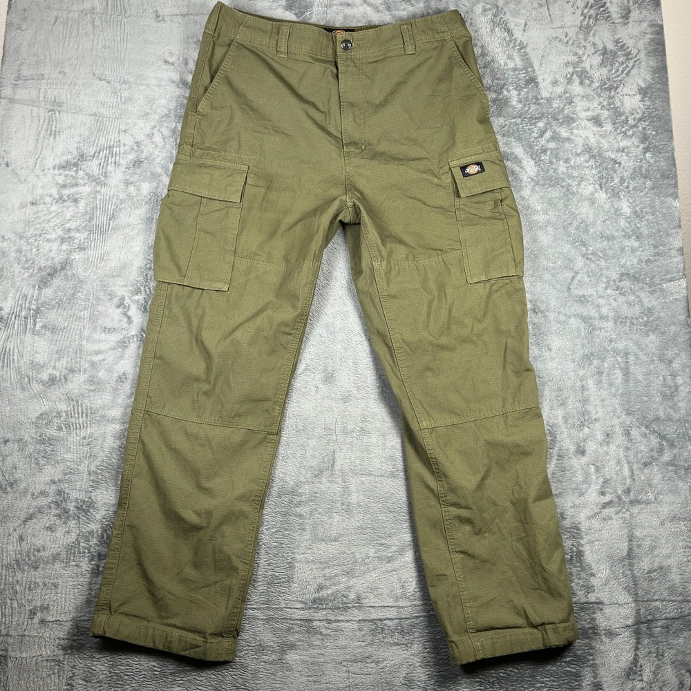 Dickies Cargo Pants Mens 36 Olive Green Utility Pockets Straight Leg Trekking